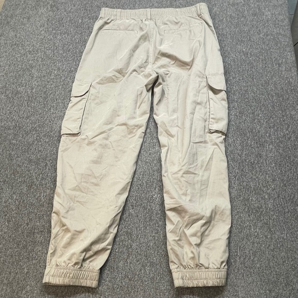 ZARA Beige Cargo Pants Elastic Waist Drawstring Jogger Style Women's Large - Picture 5 of 10
